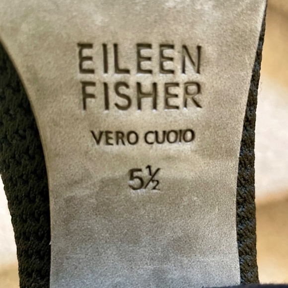 5 1/2 Eileen Fisher VERO CUOIO black sandals - Picture 5 of 6